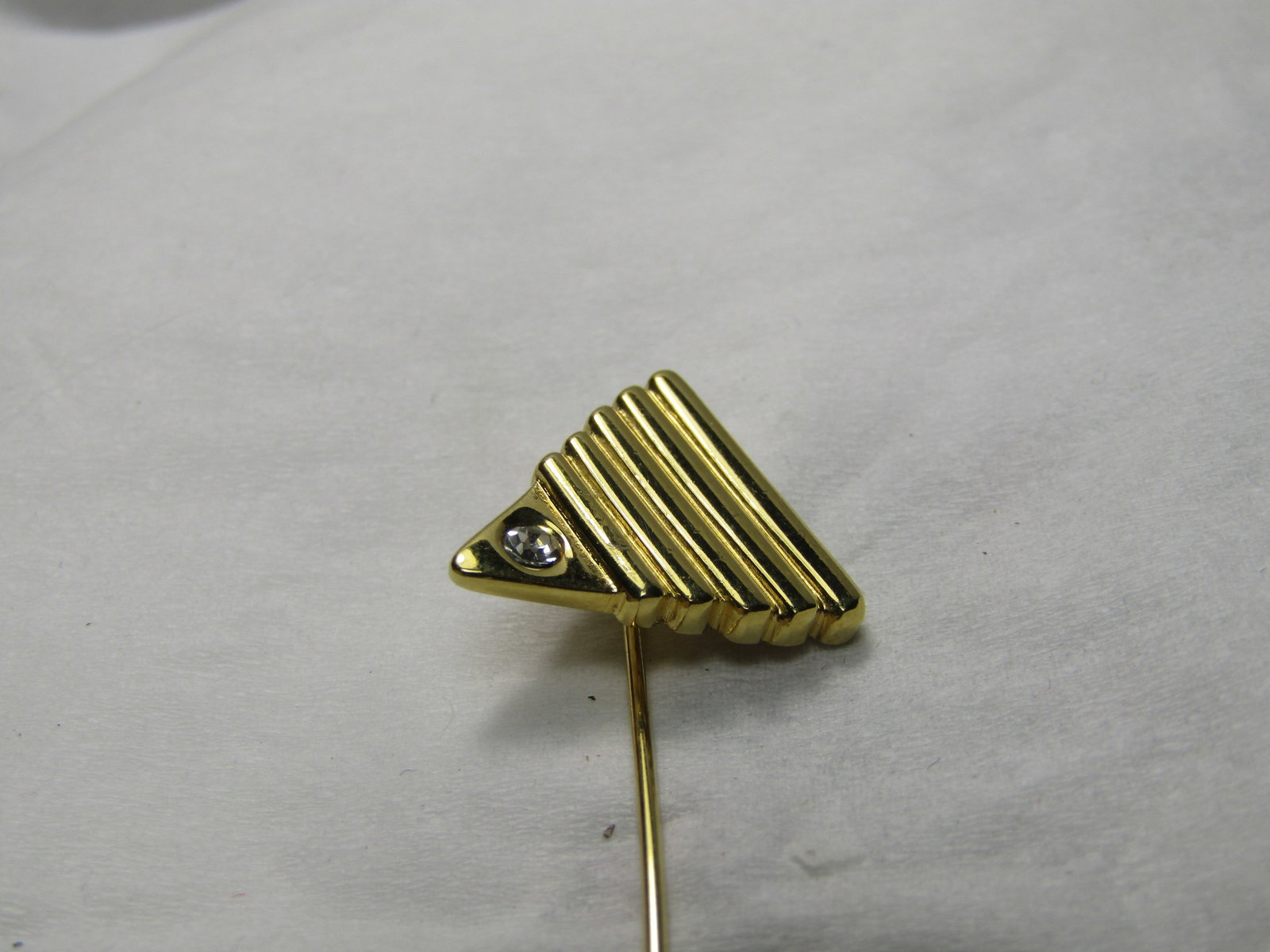 Vintage Monet Rhinestone Ridged Stick Pin, 1970's-1980's, 2.75" - 5