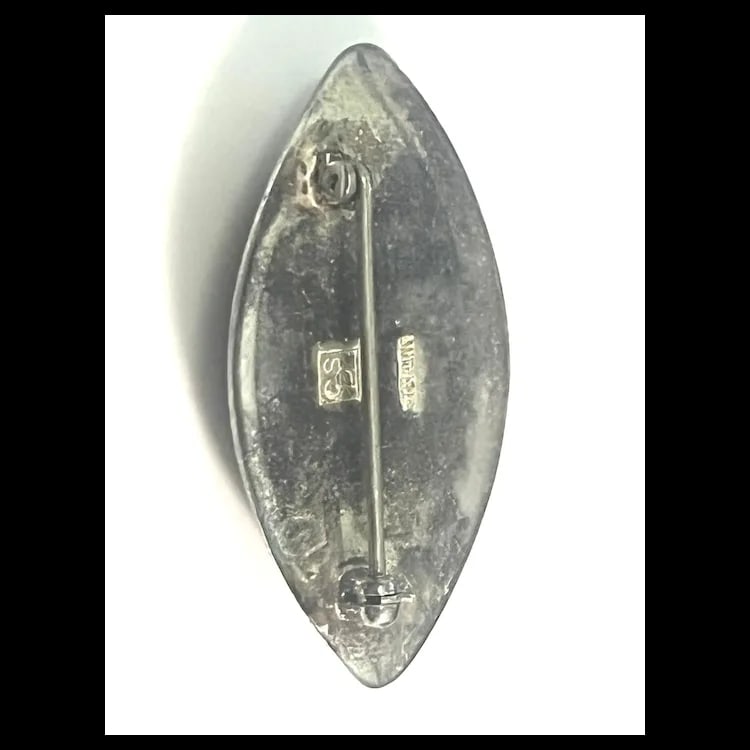 Vintage Signed CSD Sterling Silver and Black Onyx Brooch/ Pin - 3