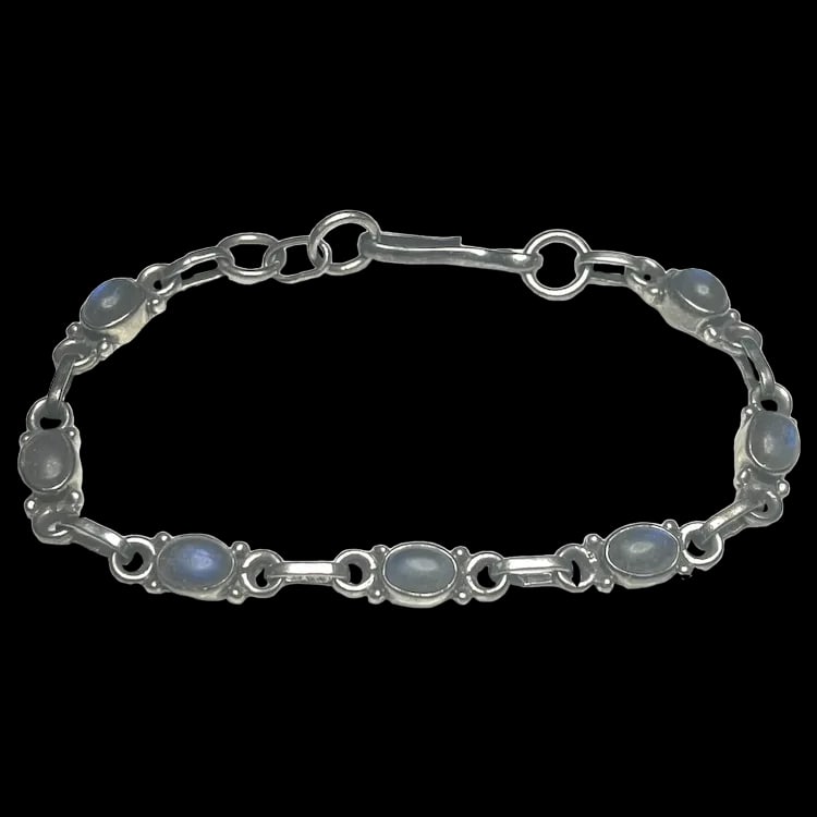 Estate Sterling Silver and Stone Bracelet (1 of 4)