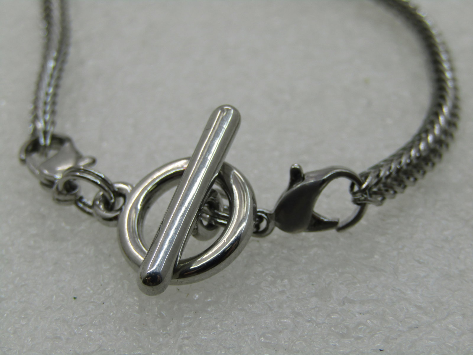 Vintage Wheat Link Toggle Bracelet, 7.5" Silver Tone - 4