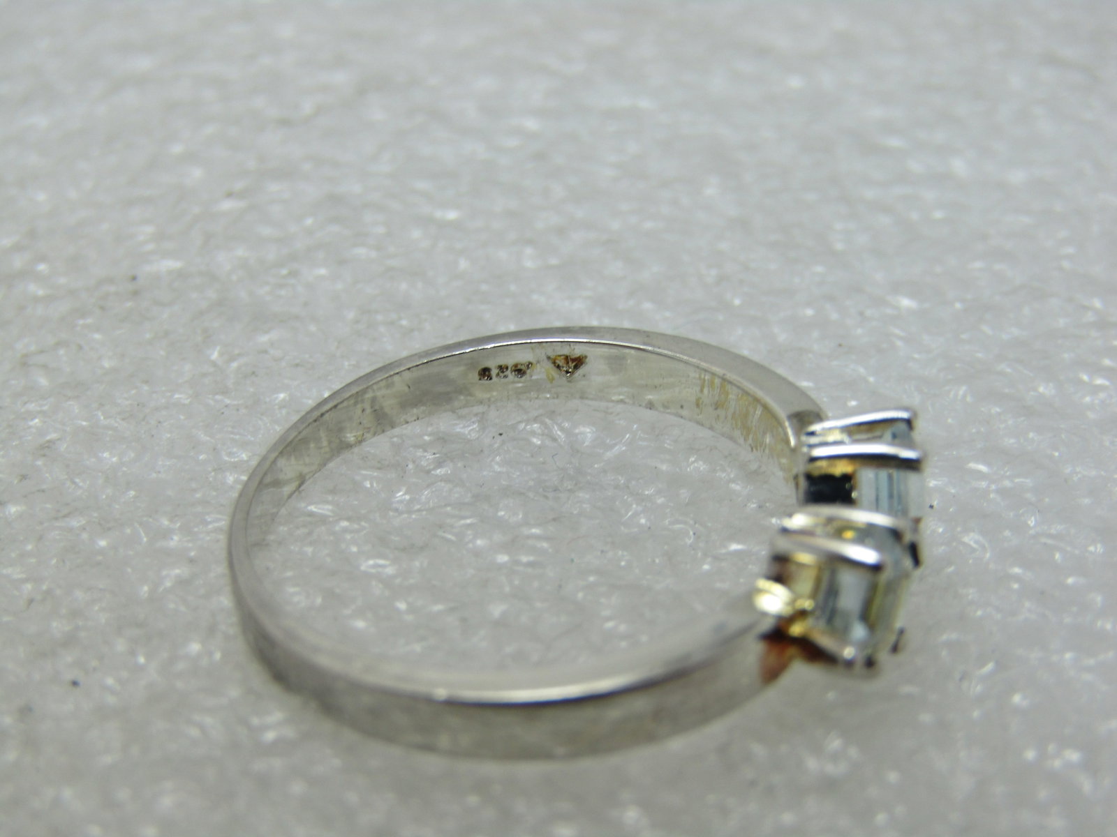 Rhodium Plated Blue Topaz Ring, Sz. 9.5, 2.81 gr. - 5