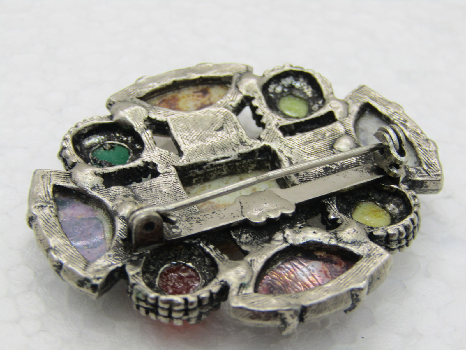 Vintage Faux Agate Medieval Brooch, 2" by 1.75" - 5