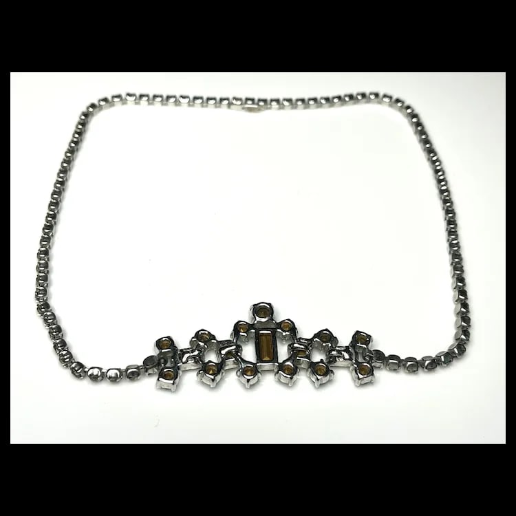 Vintage Rhinestone Statement Necklace - 4