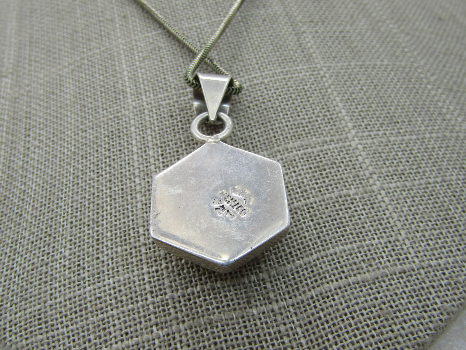 Sterling Silver Southwestern Necklace, 18.5", Simulated Pink Agate - 4