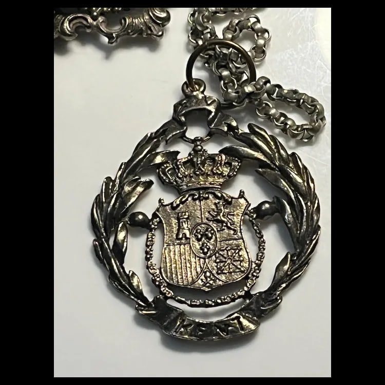Custom Antique German Ritual Relic Sterling Silver Coin Medalian Necklace/Belt - 10