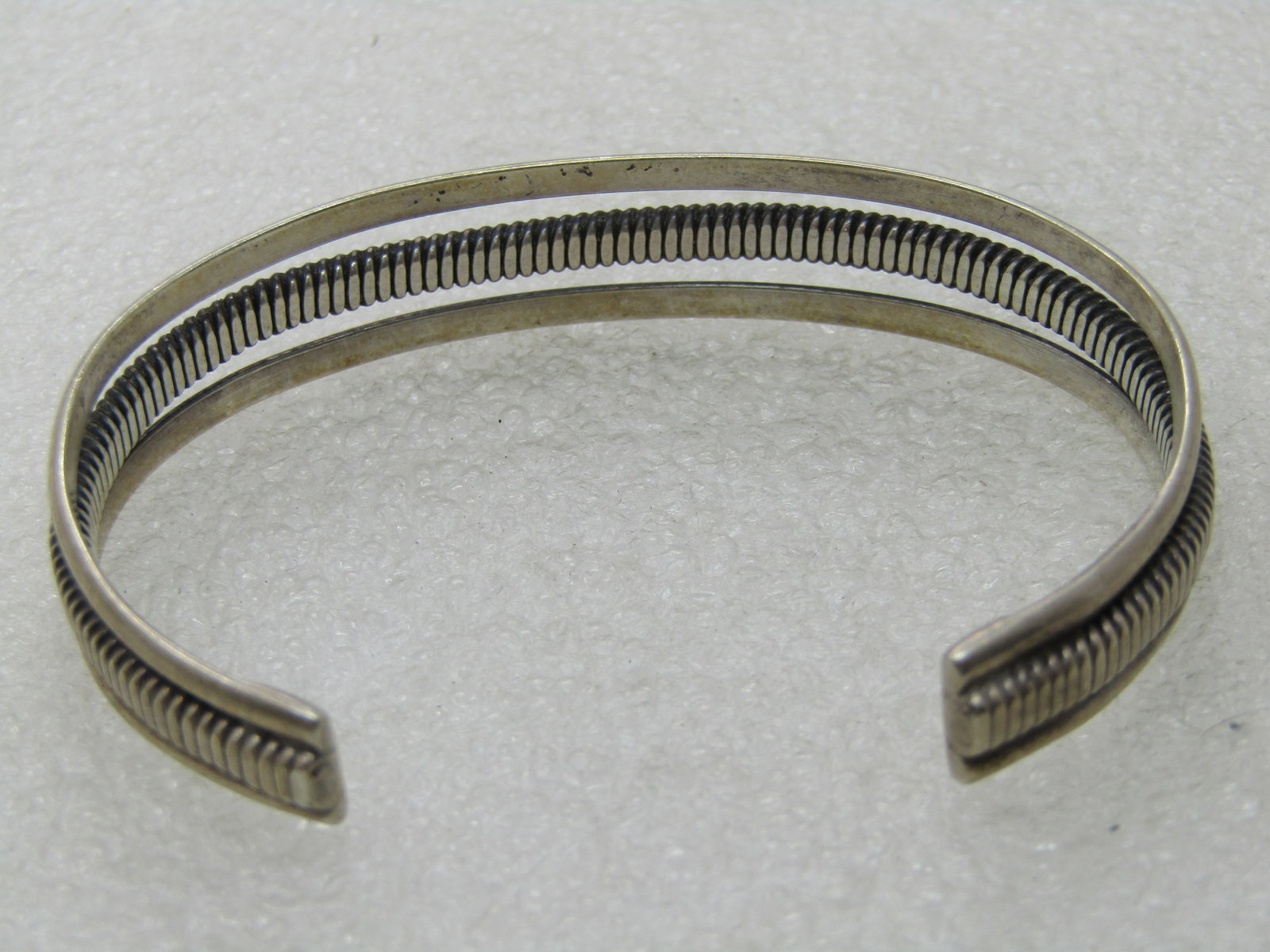 Vintage Sterling Southwestern Cuff Bracelet, three Bands, 6.25 - 4