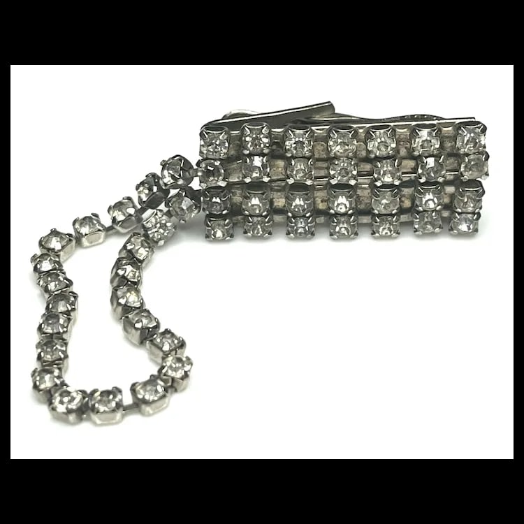 Vintage Art Deco Paste/Rhinestone Collar Clip - 3