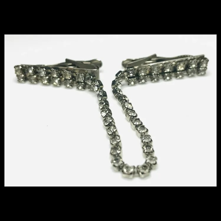 Vintage Art Deco Paste/Rhinestone Collar Clip - 6