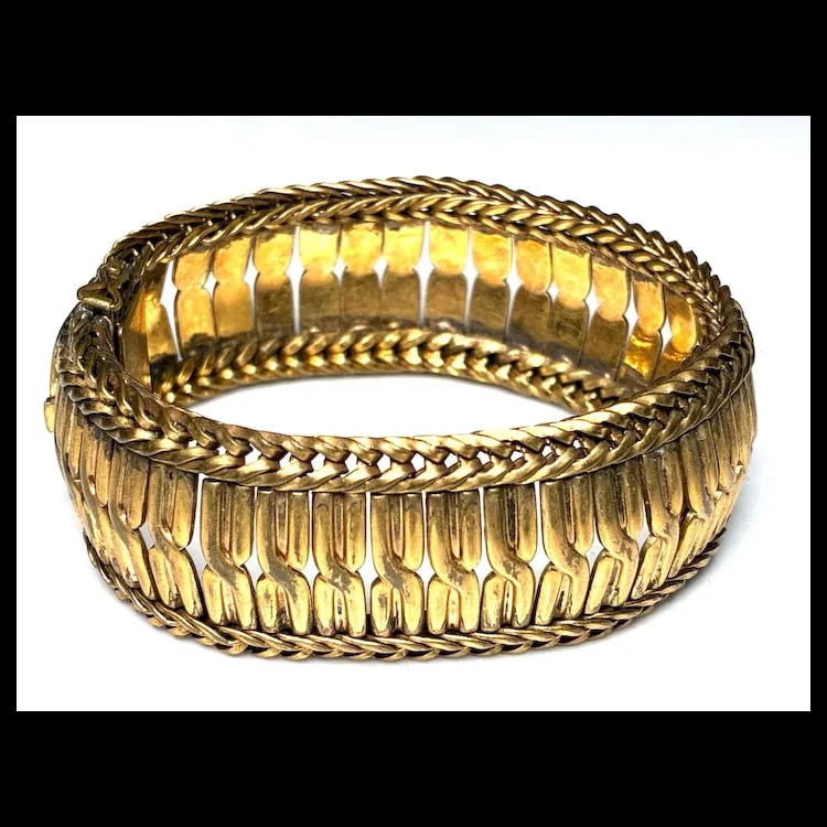 Vintage Oro Enchapado Fancy Link Gold Fill Bracelet - 3