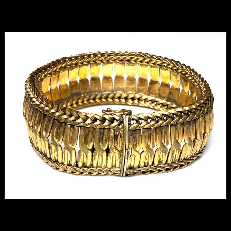 Vintage Oro Enchapado Fancy Link Gold Fill Bracelet - 4
