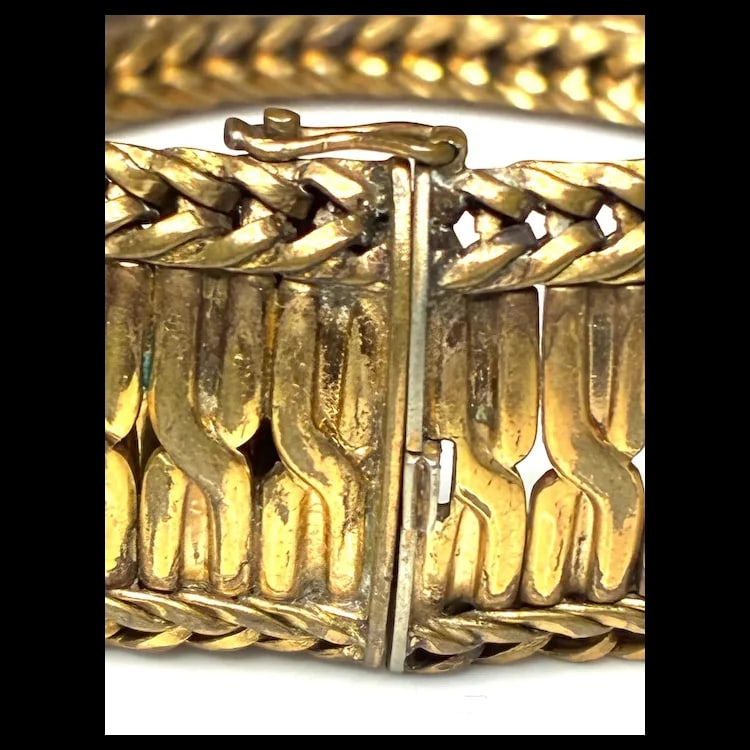 Vintage Oro Enchapado Fancy Link Gold Fill Bracelet - 5