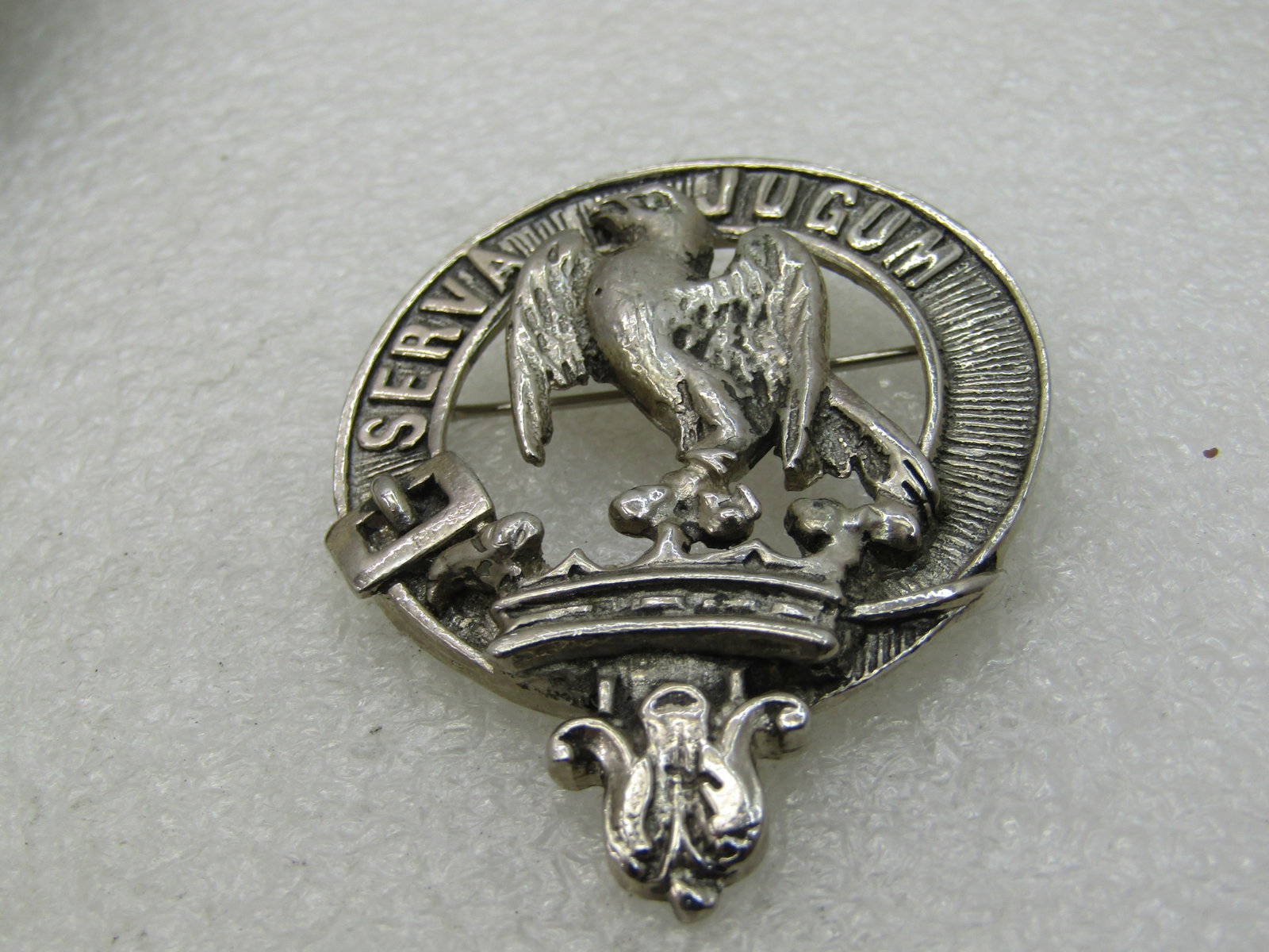 Vintage Scottish Serva Jugum Clan Brooch, Kilt Pin, "My Word" - 5