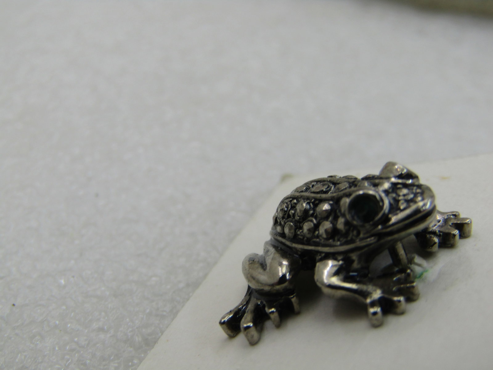 Vintage Avon Faux Marcasite Frog Tack Pin, Silver Tone .75" - 3