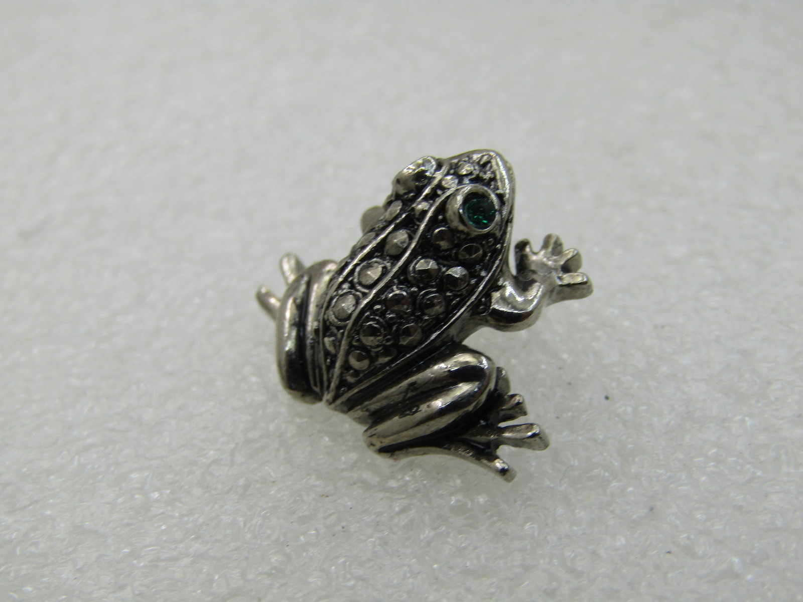 Vintage Avon Faux Marcasite Frog Tack Pin, Silver Tone .75" - 4
