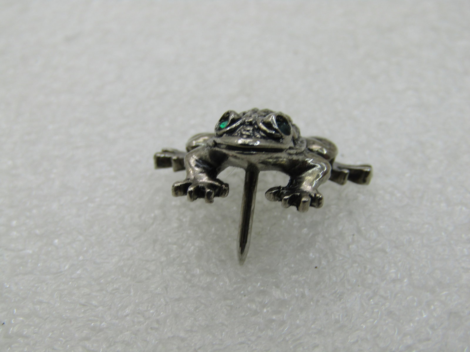 Vintage Avon Faux Marcasite Frog Tack Pin, Silver Tone .75" - 5