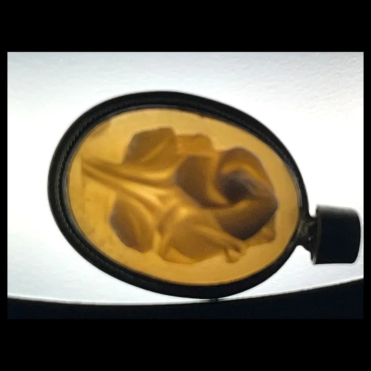 Vintage 800 Silver Shell Cameo Flower Pendant - 7