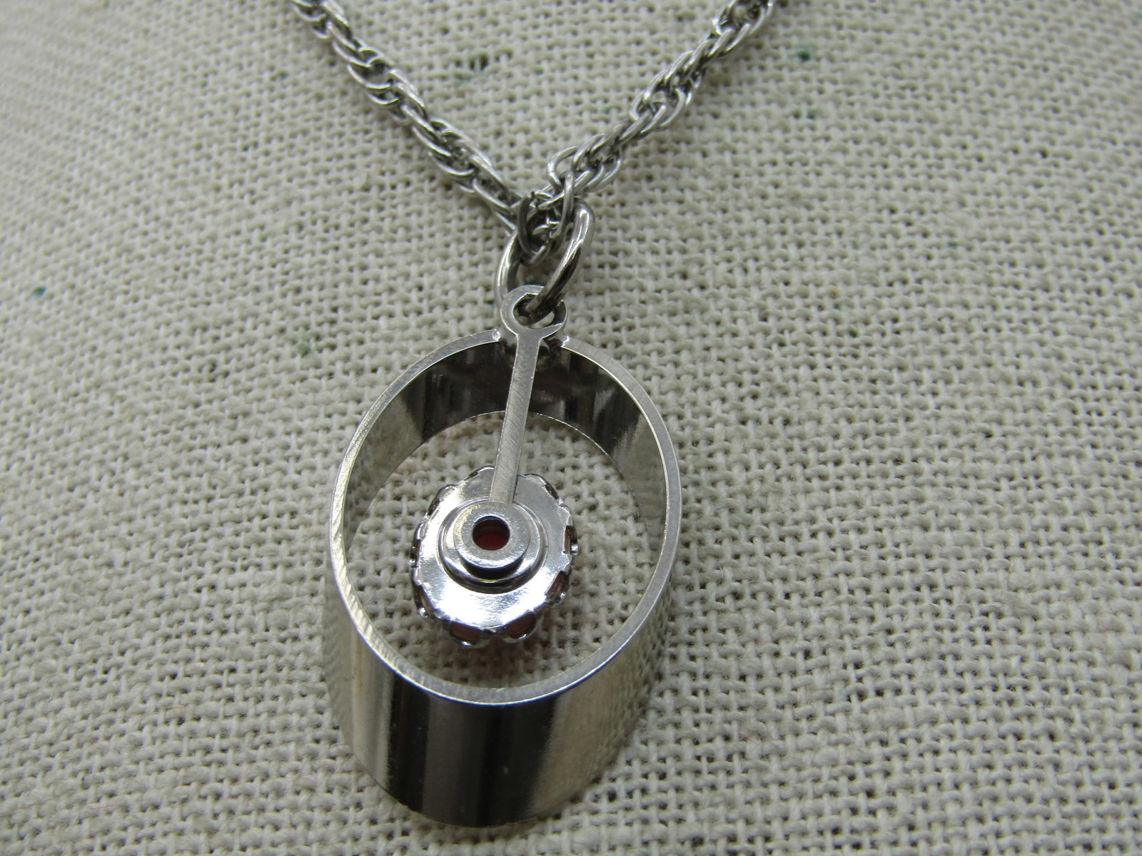 Vintage Rhodocrosite Necklace, 24", Silver Tone, 1970's, Southwestern Appeal - 4