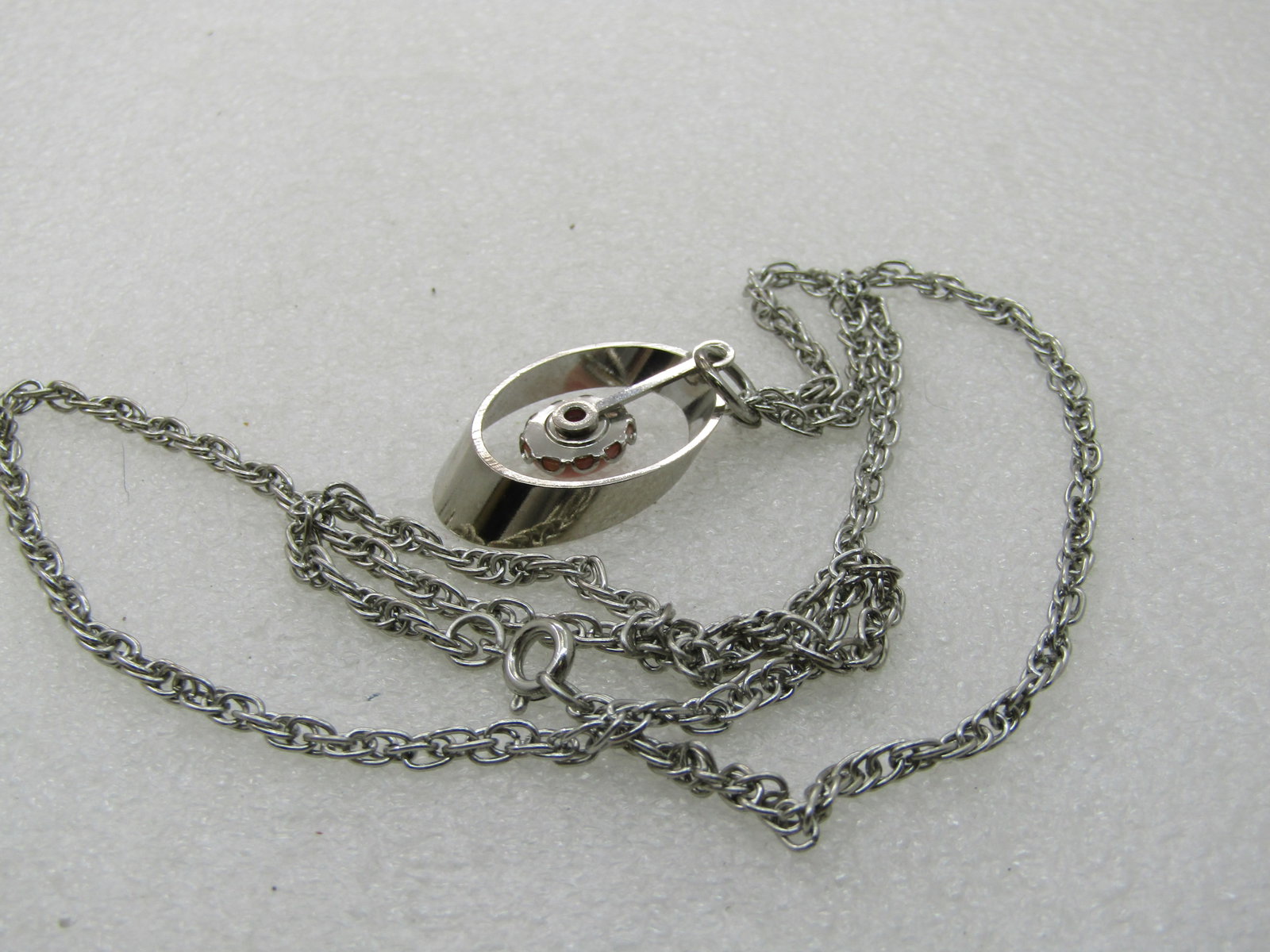 Vintage Rhodocrosite Necklace, 24", Silver Tone, 1970's, Southwestern Appeal - 7