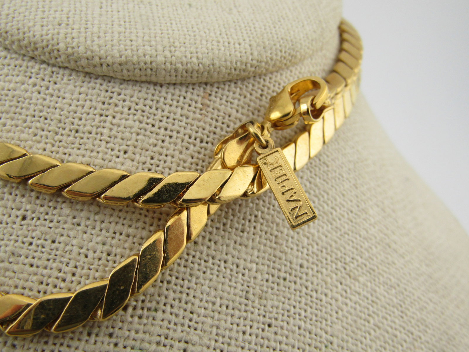 Vintage Napier Thick Slant Link Necklace, 23.5", 1980's-1990's - 2