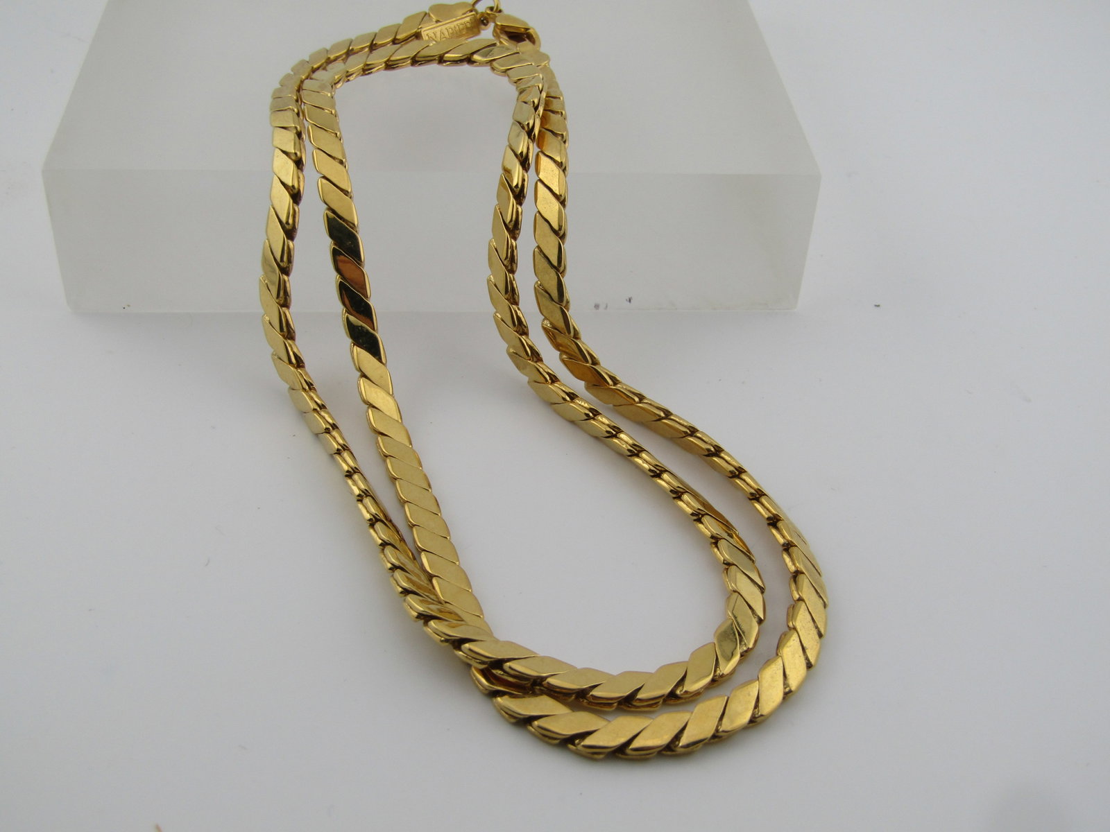Vintage Napier Thick Slant Link Necklace, 23.5", 1980's-1990's - 6
