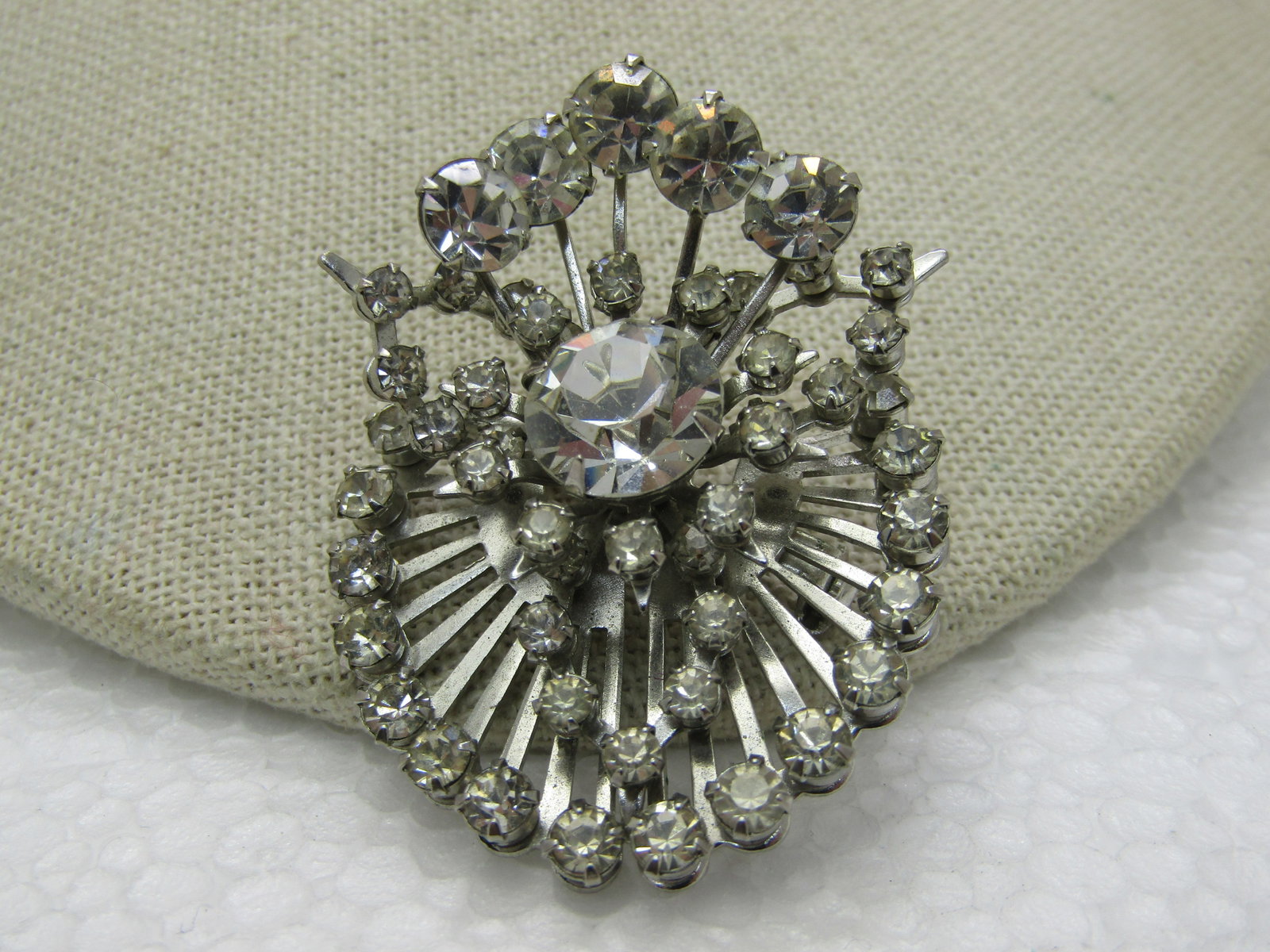 Vintage Art Deco Rhinestone Statement Brooch, 2",1930's- 1940's (1 of 5)