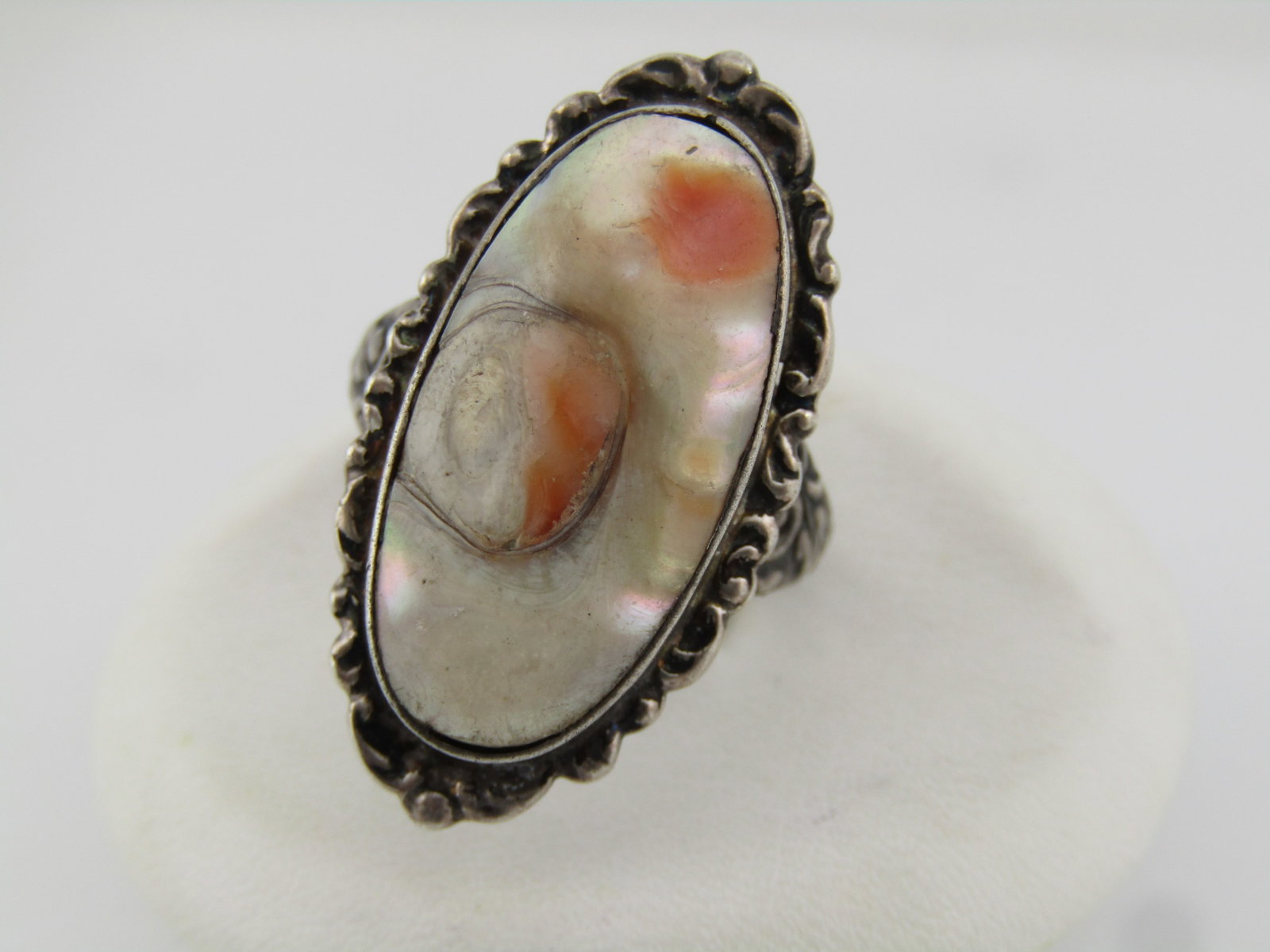 Vintage Sterling Blister Pearl Ring, Sz. 6.25, 1940's-1950's, - 2