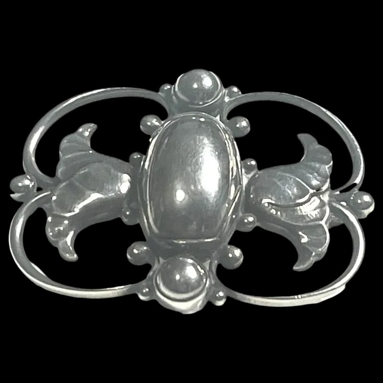 Georg Jensen Art Nouveau Sterling Silver Floral Brooch #236B (1 of 8)