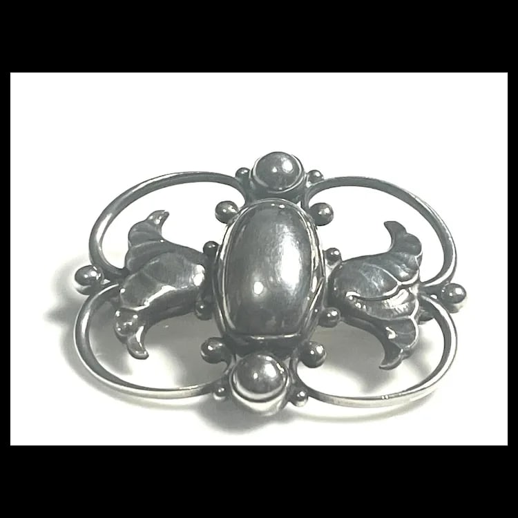 Georg Jensen Art Nouveau Sterling Silver Floral Brooch #236B - 2