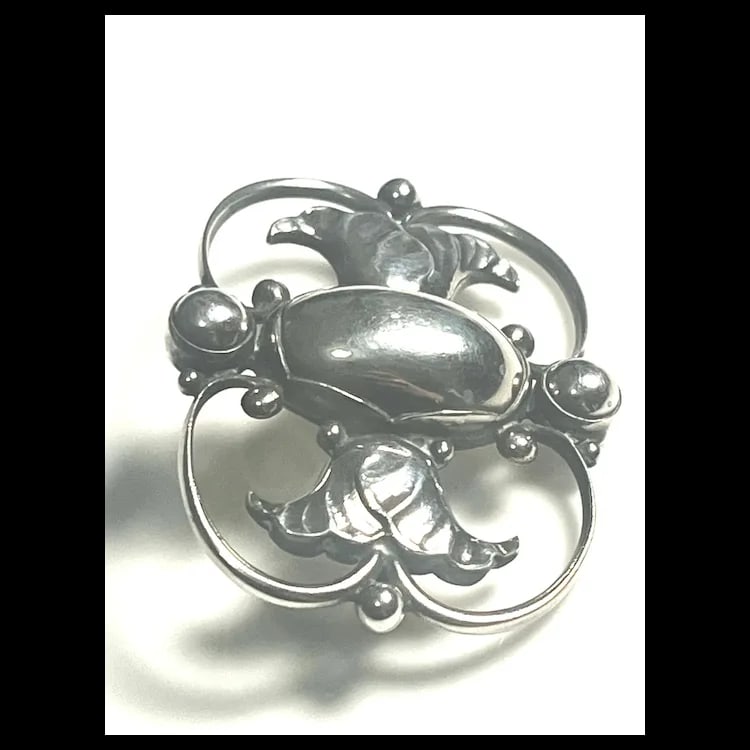 Georg Jensen Art Nouveau Sterling Silver Floral Brooch #236B - 3