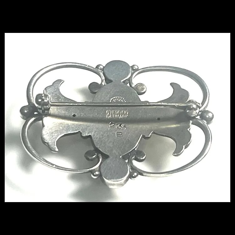 Georg Jensen Art Nouveau Sterling Silver Floral Brooch #236B - 5