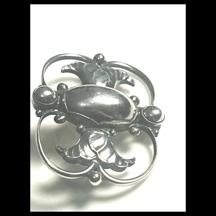 Georg Jensen Art Nouveau Sterling Silver Floral Brooch #236B - 6