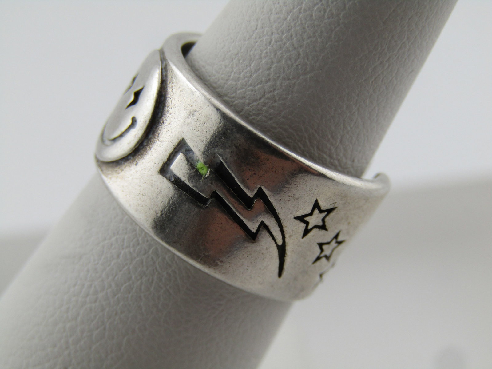 Silver Smile, Lightening, Stars Ring, Size 6, 1990's - 2