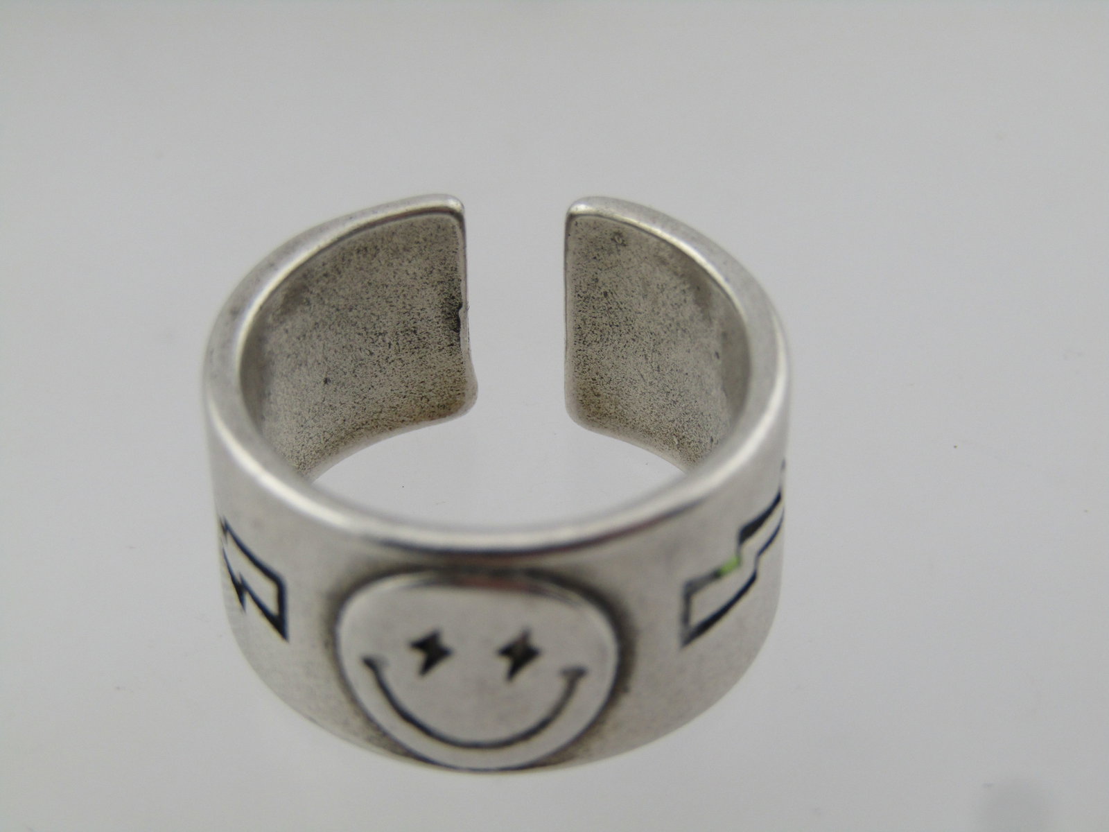 Silver Smile, Lightening, Stars Ring, Size 6, 1990's - 7