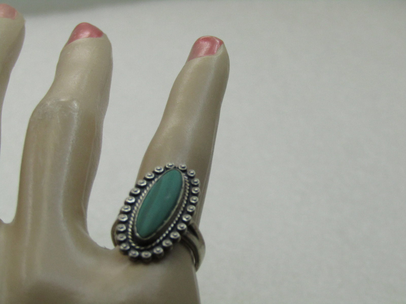 Vintage Sterling Southwestern Malachite Ring, Sz. 5, Bell Trading - 7