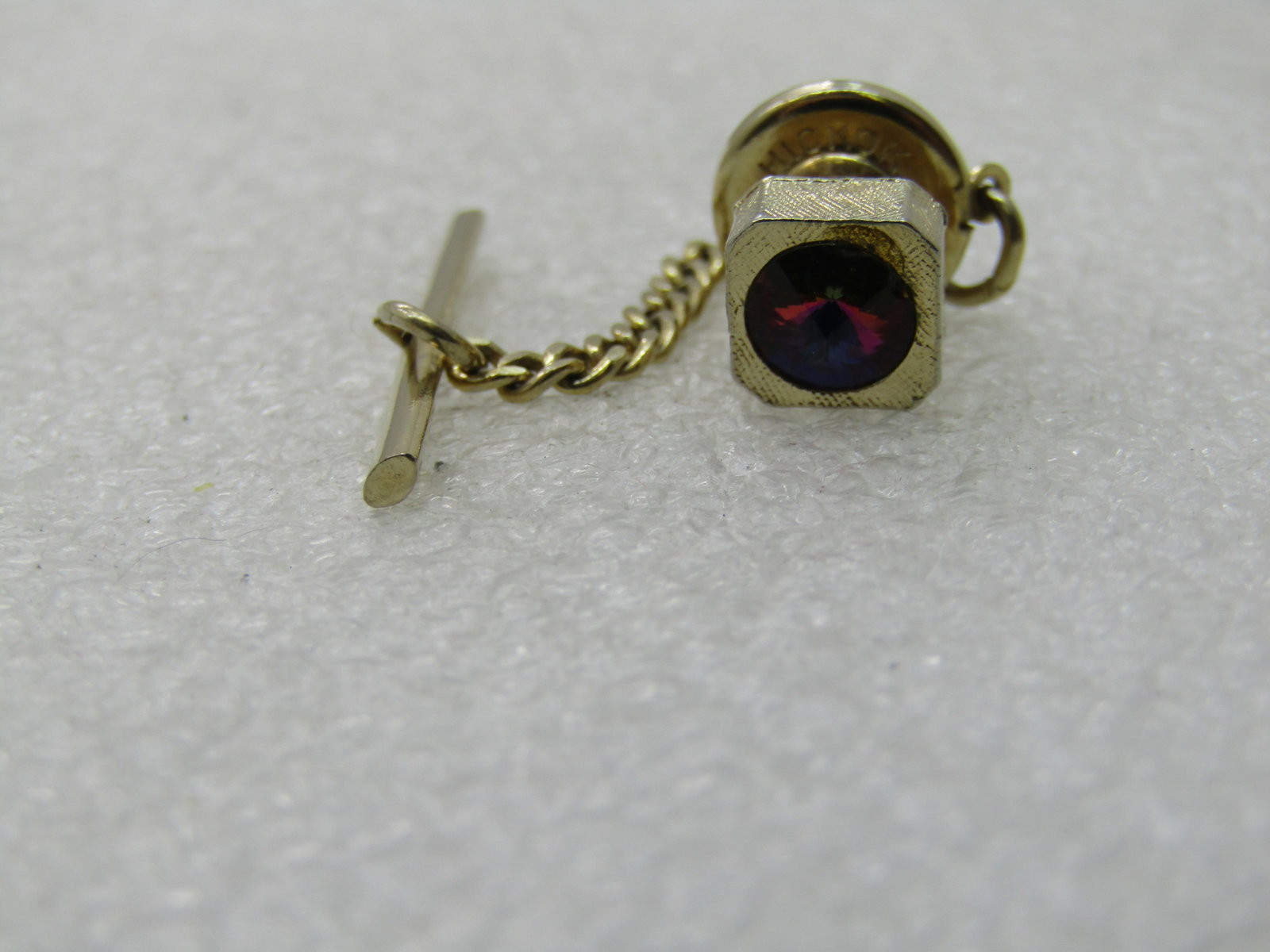 Vintage Hickok Watermelon Rivoli Tie Tack, 1960's-1970's, - 2