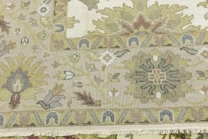 Cream Floral Traditional 10X14 Oushak Chobi Oriental Rug - 12