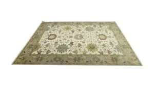 Cream Floral Traditional 10X14 Oushak Chobi Oriental Rug - 15