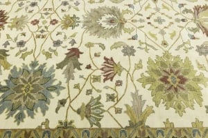Cream Floral Traditional 10X14 Oushak Chobi Oriental Rug - 5