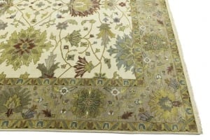 Cream Floral Traditional 10X14 Oushak Chobi Oriental Rug - 6