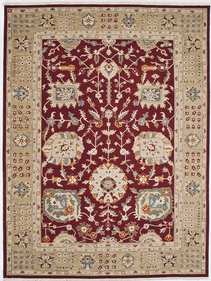 Hand Knotted Indo-Persian Traditional Red Wool Oriental Area Rug Carpet 12' x 15' - 6