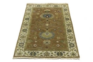 Rust Orange Floral 3X5 Osh Chobi Oriental Rug - 3