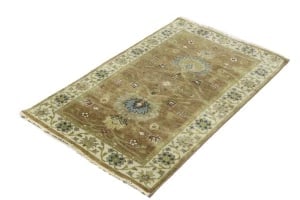 Rust Orange Floral 3X5 Osh Chobi Oriental Rug - 6
