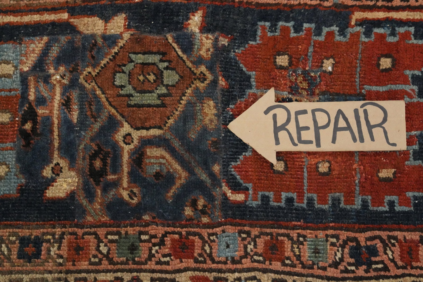 Pre-1900 Vegetable Dye Heriz Serapi Persian Area Rug 8x12 - 11
