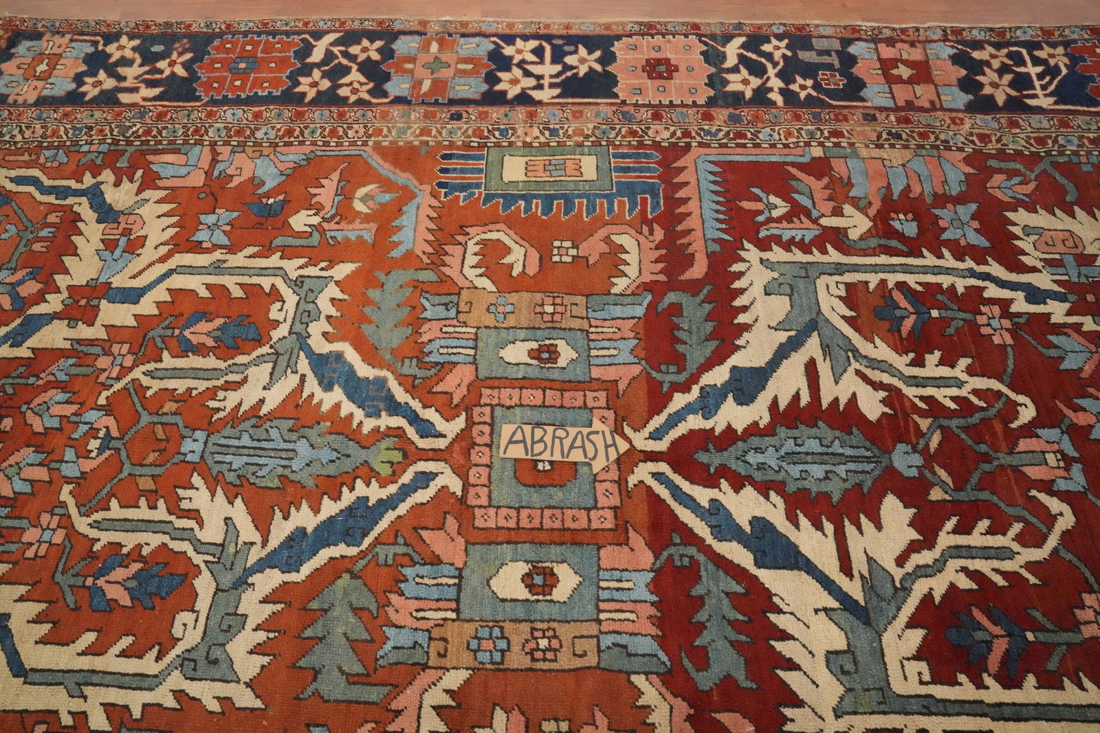 Pre-1900 Vegetable Dye Heriz Serapi Persian Area Rug 8x12 - 14