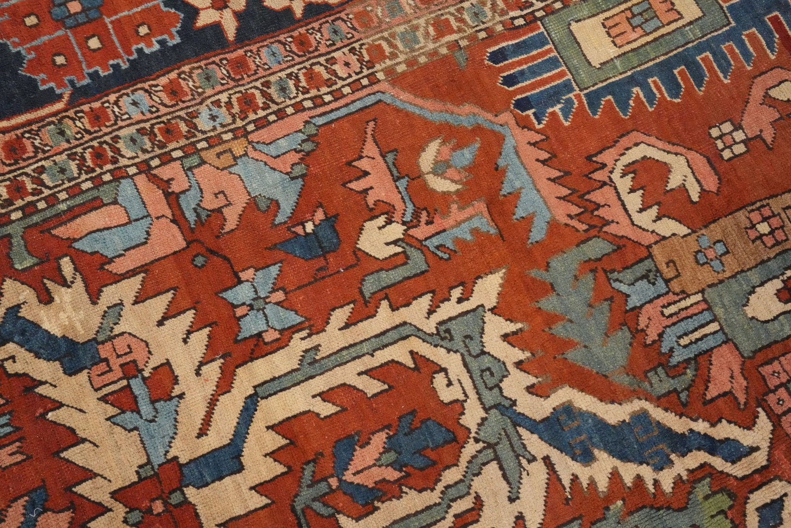 Pre-1900 Vegetable Dye Heriz Serapi Persian Area Rug 8x12 - 5