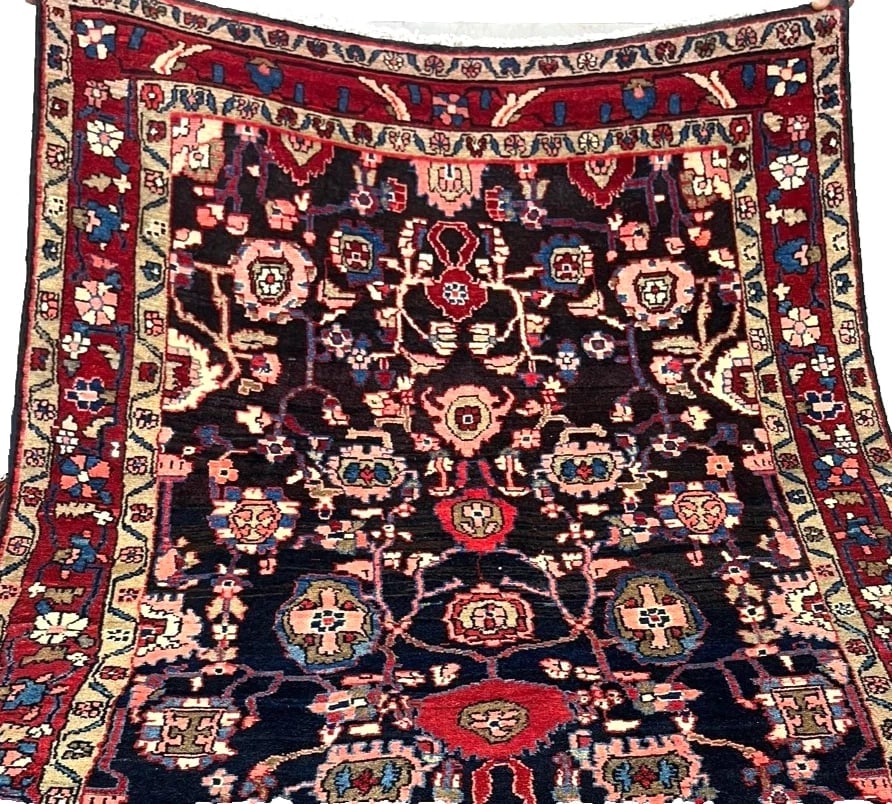 Hand Knotted Tribal Wool Navy Geometric Nannaj Oriental Area Rug 4'6" x 7'10" - 7