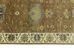 Rust Orange Floral 3X10 Osh Chobi Oriental Runner Rug - 10
