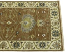 Rust Orange Floral 3X10 Osh Chobi Oriental Runner Rug - 11