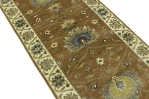 Rust Orange Floral 3X10 Osh Chobi Oriental Runner Rug - 12