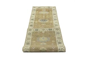 Rust Orange Floral 3X10 Osh Chobi Oriental Runner Rug - 14